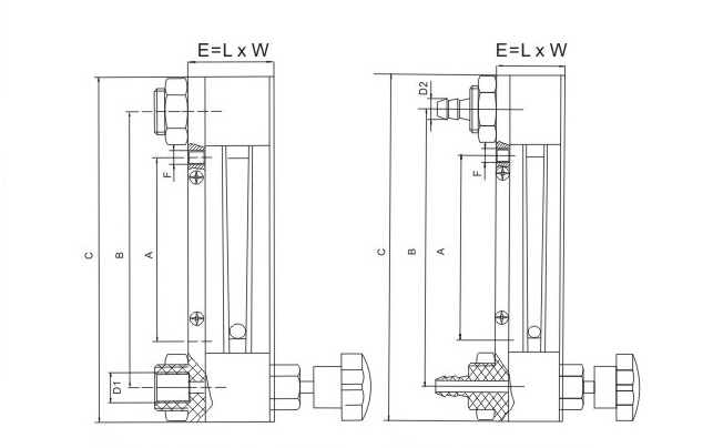 روتامتر پنلی با شیر تنظیم مدل LZB-4,6,10F4 - اینستروسنتر